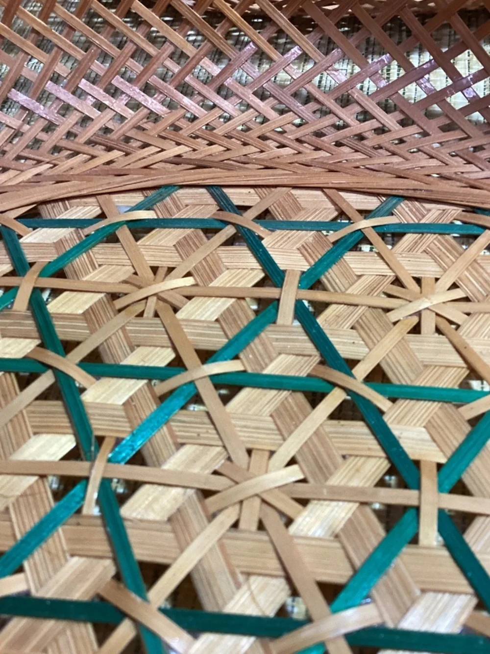 Handwoven Brown Bamboo Serving Basket - Unbranded